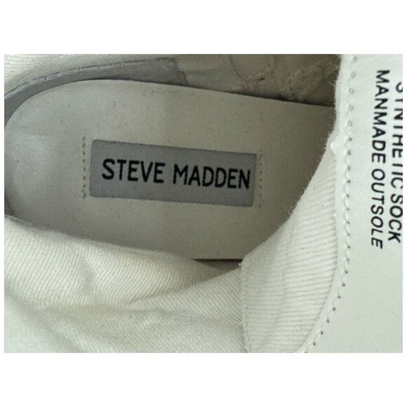 Steve Madden Hyped Chunky Sole Boots in White Micro Ankle Pack Size 6.5 - Picture 3 of 9
